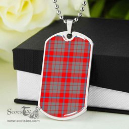 Scottish Moubray Clan Tartan Dog Tag Necklace - Classic Scottish Plaid Tartan Plaid