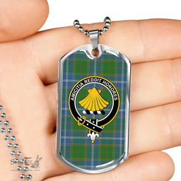 ScottishPlaid Pringle Ancient Clan Tartan Dog Tag Necklace - Crest Classic Scottish Plaid Tartan Plaid