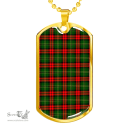 Scottish Blackstock Clan Tartan Dog Tag Necklace - Classic Scottish Plaid Tartan Plaid