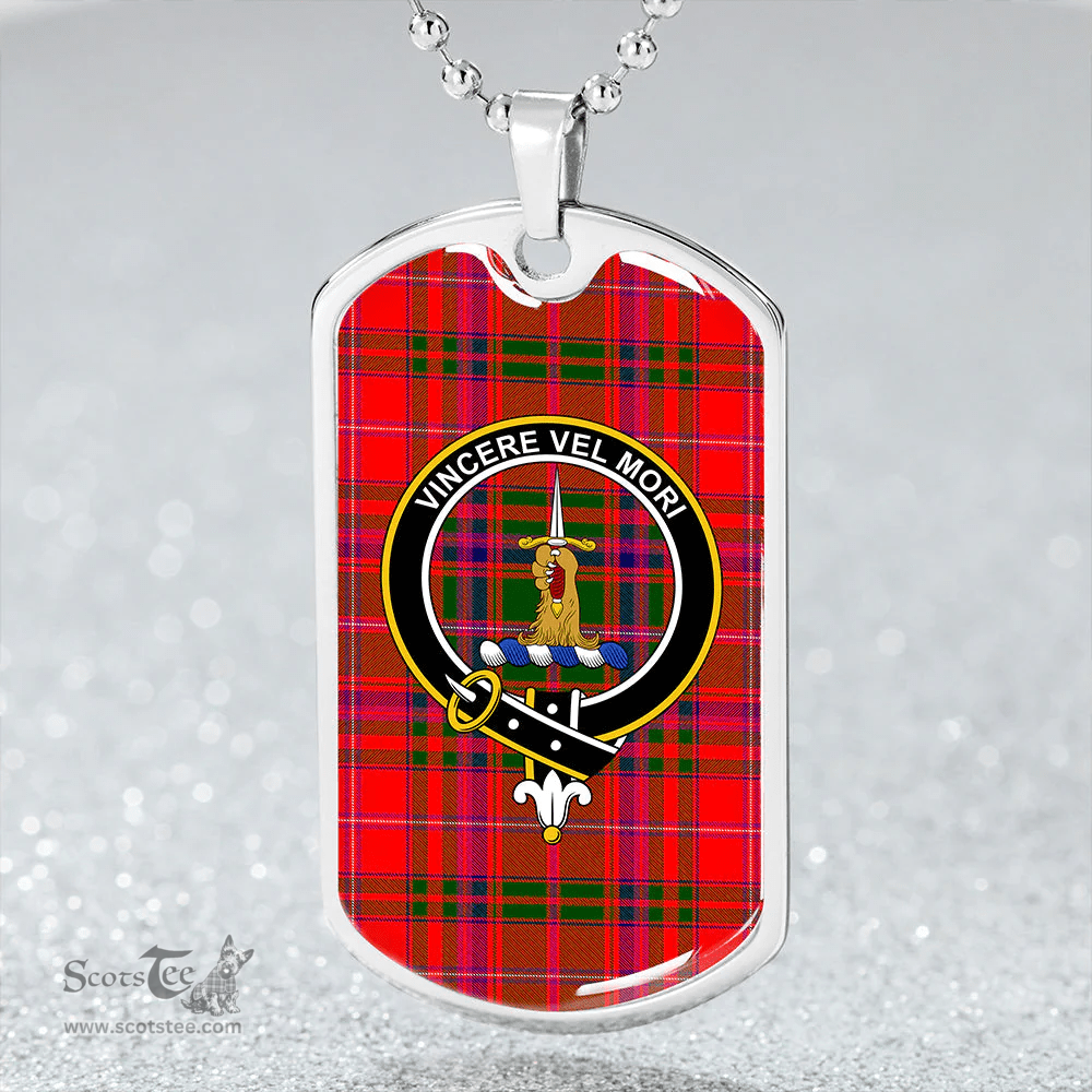 ScottishPlaid MacDowall Clan Tartan Dog Tag Necklace - Crest Classic Scottish Plaid Tartan Plaid