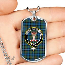 ScottishPlaid Robertson Hunting Ancient Clan Tartan Dog Tag Necklace - Crest Classic Scottish Plaid Tartan Plaid
