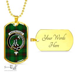 Scottish Anstruther Clan Tartan Dog Tag Necklace - Crest Classic Scottish Plaid Tartan Plaid