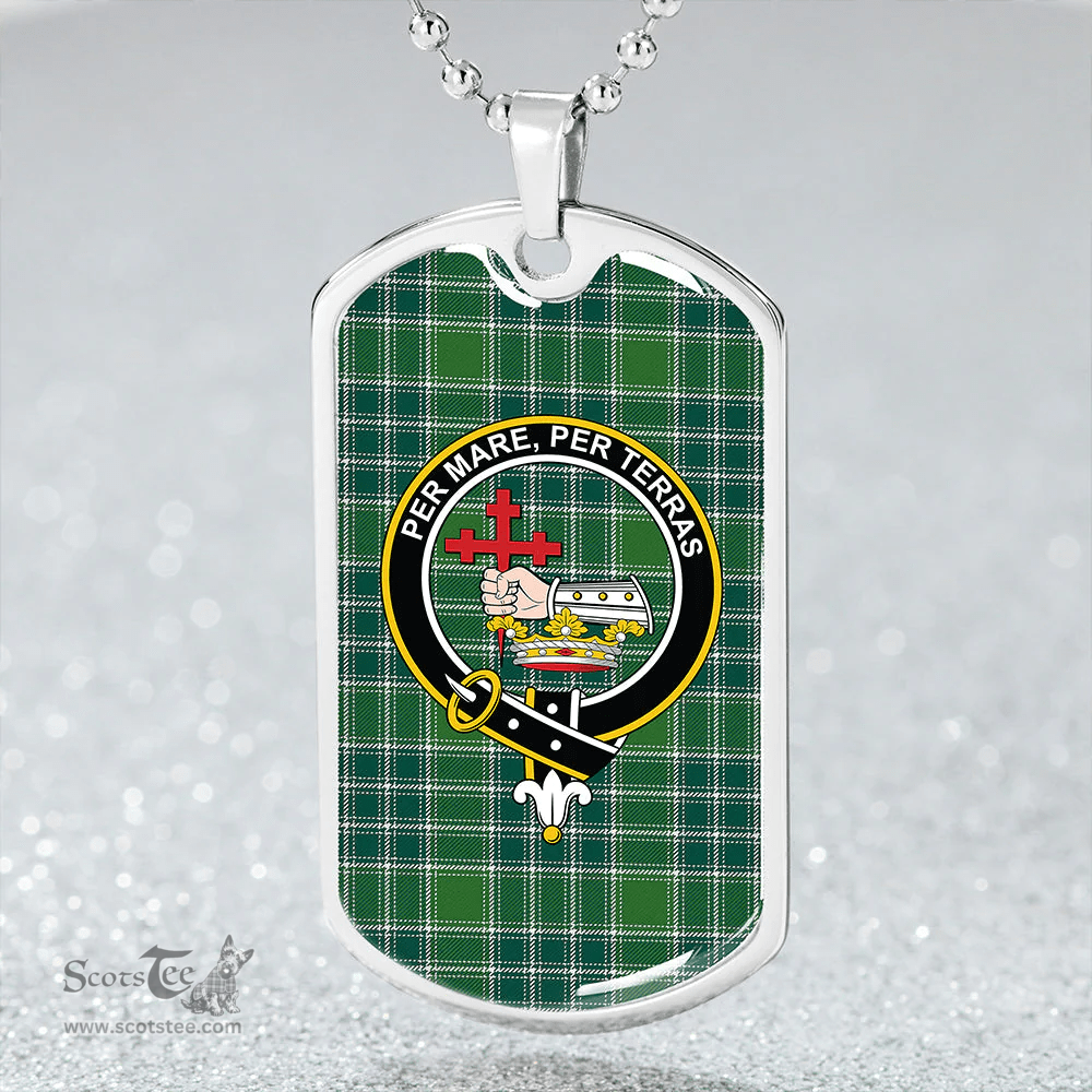 ScottishPlaid MacDonald Lord of the Isles; Hunting Ancient Clan Tartan Dog Tag Necklace - Crest Classic Scottish Plaid Tartan Plaid