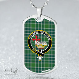 ScottishPlaid MacDonald Lord of the Isles; Hunting Ancient Clan Tartan Dog Tag Necklace - Crest Classic Scottish Plaid Tartan Plaid