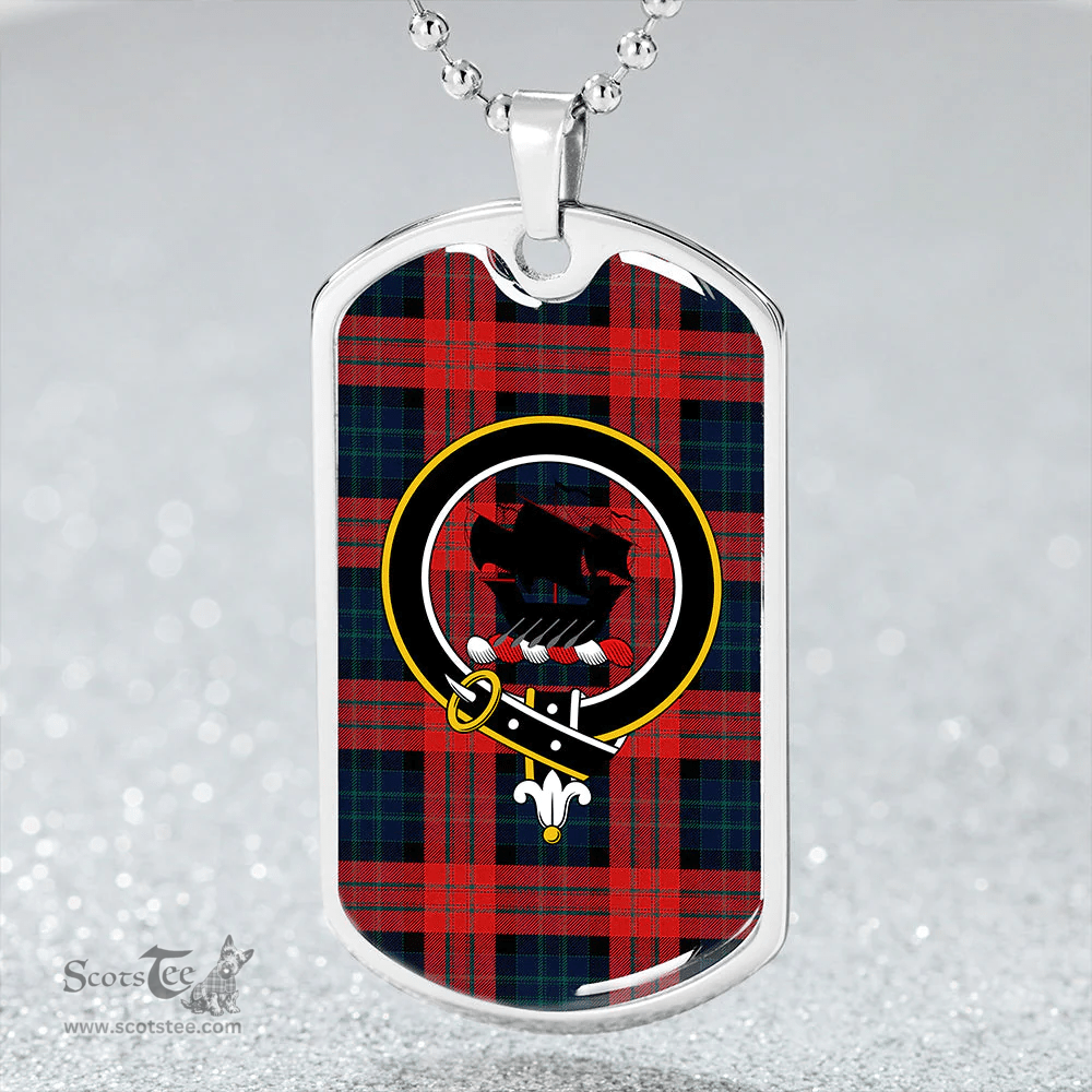 ScottishPlaid MacInroy #2 (Personal) Modern Clan Tartan Dog Tag Necklace - Crest Classic Scottish Plaid Tartan Plaid