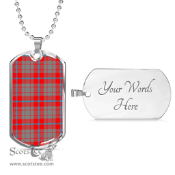 Scottish Moubray Clan Tartan Dog Tag Necklace - Classic Scottish Plaid Tartan Plaid
