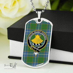 ScottishPlaid Pringle Ancient Clan Tartan Dog Tag Necklace - Crest Classic Scottish Plaid Tartan Plaid