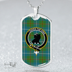 ScottishPlaid Turnbull Hunting Ancient Clan Tartan Dog Tag Necklace - Crest Classic Scottish Plaid Tartan Plaid