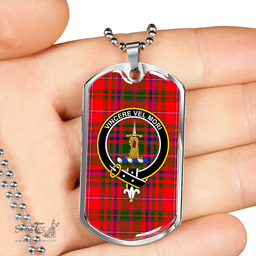 ScottishPlaid MacDowall Clan Tartan Dog Tag Necklace - Crest Classic Scottish Plaid Tartan Plaid