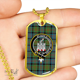 ScottishPlaid MacDonald of Clanranald #2 (MacDonald of Clanranald; #2) Ancient Clan Tartan Dog Tag Necklace - Crest Classic Scottish Plaid Tartan Plaid