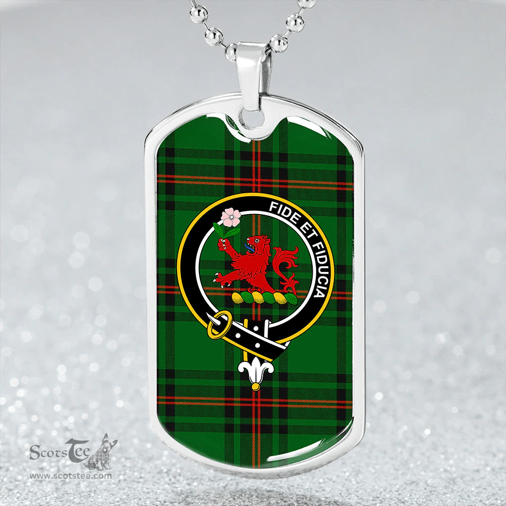 ScottishPlaid Primrose Clan Tartan Dog Tag Necklace - Crest Classic Scottish Plaid Tartan Plaid