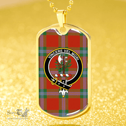 ScottishPlaid MacLaine of LochBuie (Cockburn) (MacLaine of LochBuie) Ancient Clan Tartan Dog Tag Necklace - Crest Classic Scottish Plaid Tartan Plaid