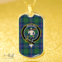 ScottishPlaid Shaw Modern Clan Tartan Dog Tag Necklace - Crest Classic Scottish Plaid Tartan Plaid