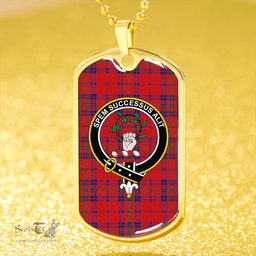 ScottishPlaid Ross Old Modern Clan Tartan Dog Tag Necklace - Crest Classic Scottish Plaid Tartan Plaid
