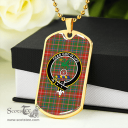 ScottishPlaid Somerville # 2 Ancient Clan Tartan Dog Tag Necklace - Crest Classic Scottish Plaid Tartan Plaid