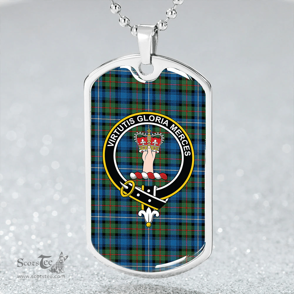 ScottishPlaid Robertson Hunting Ancient Clan Tartan Dog Tag Necklace - Crest Classic Scottish Plaid Tartan Plaid