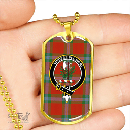 ScottishPlaid MacLaine of LochBuie (Cockburn) (MacLaine of LochBuie) Ancient Clan Tartan Dog Tag Necklace - Crest Classic Scottish Plaid Tartan Plaid