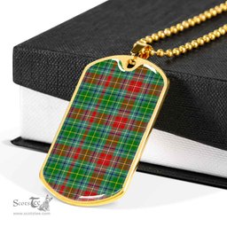 Scottish Muirhead Clan Tartan Dog Tag Necklace - Classic Scottish Plaid Tartan Plaid