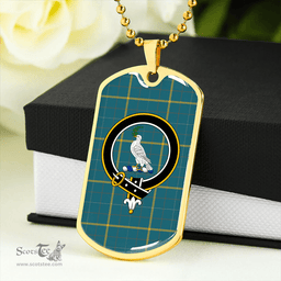 ScottishPlaid Pearson Ancient Clan Tartan Dog Tag Necklace - Crest Classic Scottish Plaid Tartan Plaid
