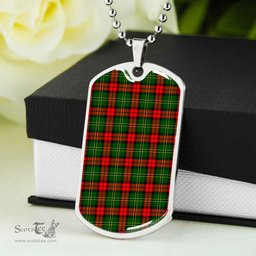 Scottish Blackstock Clan Tartan Dog Tag Necklace - Classic Scottish Plaid Tartan Plaid