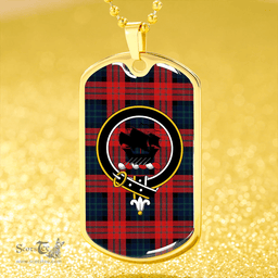 ScottishPlaid MacInroy #2 (Personal) Modern Clan Tartan Dog Tag Necklace - Crest Classic Scottish Plaid Tartan Plaid