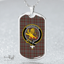 ScottishPlaid Nicolson Hunting Weathered Clan Tartan Dog Tag Necklace - Crest Classic Scottish Plaid Tartan Plaid