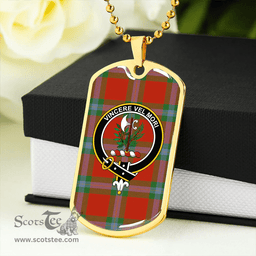 ScottishPlaid MacLaine of LochBuie (Cockburn) (MacLaine of LochBuie) Ancient Clan Tartan Dog Tag Necklace - Crest Classic Scottish Plaid Tartan Plaid