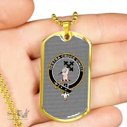 ScottishPlaid Shepherd Clan Tartan Dog Tag Necklace - Crest Classic Scottish Plaid Tartan Plaid