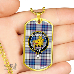 ScottishPlaid MacKellar Dress Royal Clan Tartan Dog Tag Necklace - Crest Classic Scottish Plaid Tartan Plaid