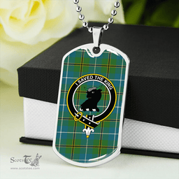 ScottishPlaid Turnbull Hunting Ancient Clan Tartan Dog Tag Necklace - Crest Classic Scottish Plaid Tartan Plaid
