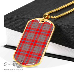 Scottish Moubray Clan Tartan Dog Tag Necklace - Classic Scottish Plaid Tartan Plaid