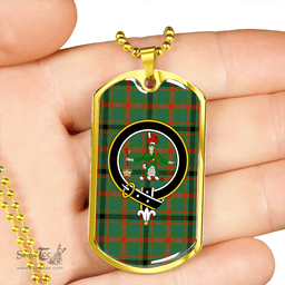 ScottishPlaid MacDonagh Ancient Clan Tartan Dog Tag Necklace - Crest Classic Scottish Plaid Tartan Plaid