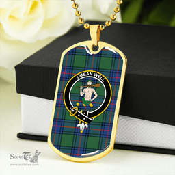 ScottishPlaid Shaw Modern Clan Tartan Dog Tag Necklace - Crest Classic Scottish Plaid Tartan Plaid