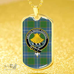 ScottishPlaid Pringle Ancient Clan Tartan Dog Tag Necklace - Crest Classic Scottish Plaid Tartan Plaid