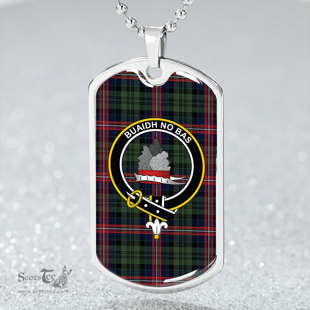 ScottishPlaid MacNeil of Colonsay (MacNeil of Barra of Colonsay) (Highland Society of London) Modern Clan Tartan Dog Tag Necklace - Crest Classic Scottish Plaid Tartan Plaid