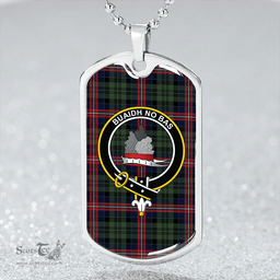 ScottishPlaid MacNeil of Colonsay (MacNeil of Barra of Colonsay) (Highland Society of London) Modern Clan Tartan Dog Tag Necklace - Crest Classic Scottish Plaid Tartan Plaid