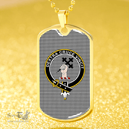 ScottishPlaid Shepherd Clan Tartan Dog Tag Necklace - Crest Classic Scottish Plaid Tartan Plaid