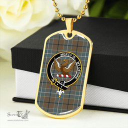 ScottishPlaid Wishart Hunting Weathered Clan Tartan Dog Tag Necklace - Crest Classic Scottish Plaid Tartan Plaid