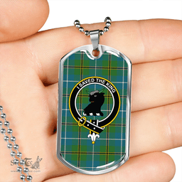 ScottishPlaid Turnbull Hunting Ancient Clan Tartan Dog Tag Necklace - Crest Classic Scottish Plaid Tartan Plaid