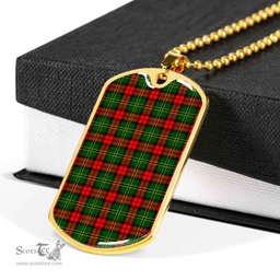 Scottish Blackstock Clan Tartan Dog Tag Necklace - Classic Scottish Plaid Tartan Plaid