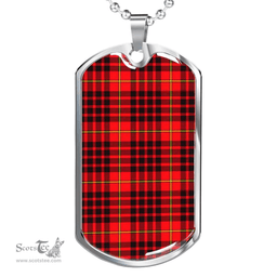 Scottish MacIan Clan Tartan Dog Tag Necklace - Classic Scottish Plaid Tartan Plaid