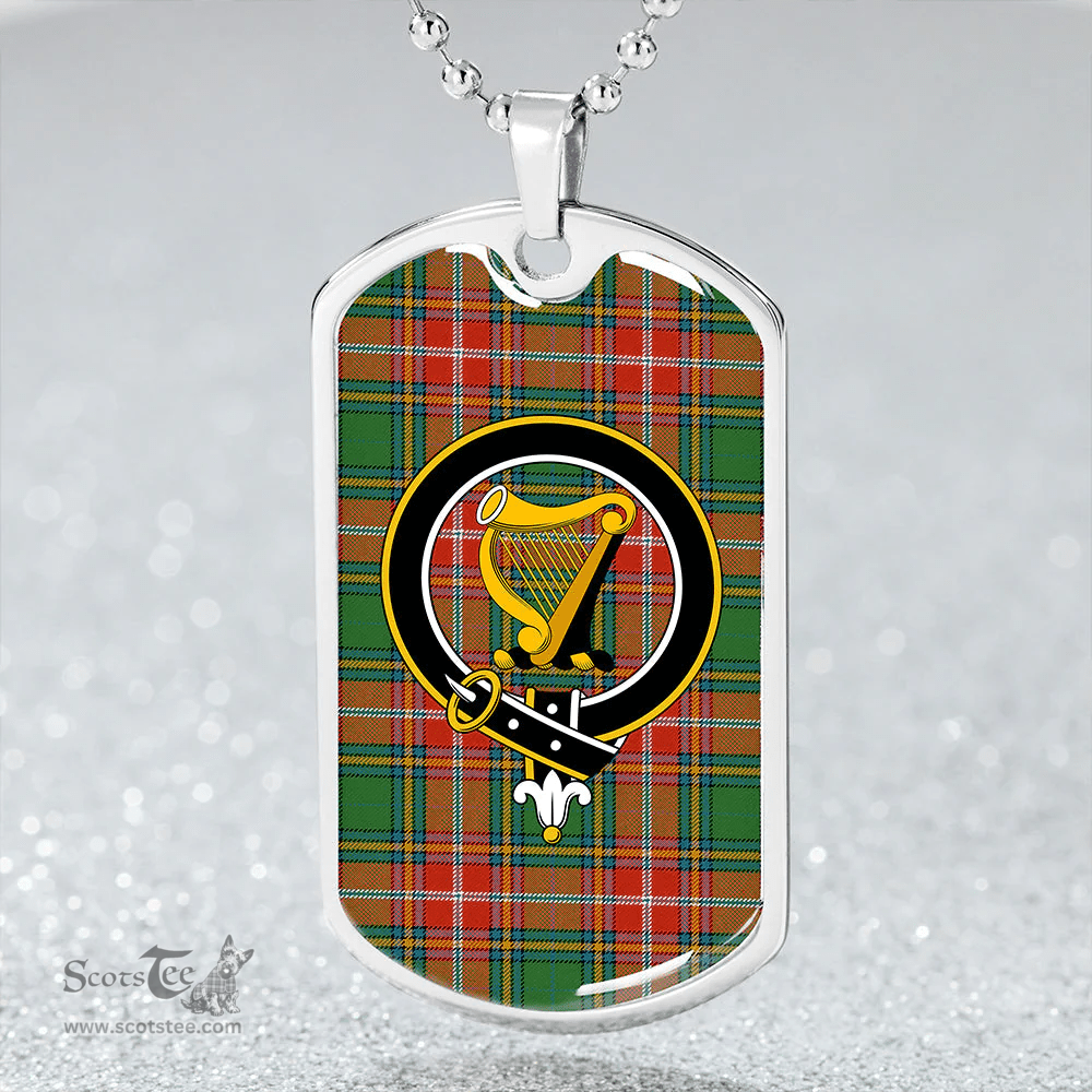 ScottishPlaid MacWhirter Ancient Clan Tartan Dog Tag Necklace - Crest Classic Scottish Plaid Tartan Plaid