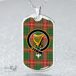 ScottishPlaid MacWhirter Ancient Clan Tartan Dog Tag Necklace - Crest Classic Scottish Plaid Tartan Plaid