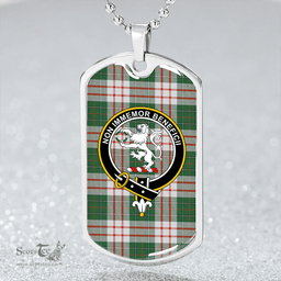 ScottishPlaid MacDiarmid Dress Modern Clan Tartan Dog Tag Necklace - Crest Classic Scottish Plaid Tartan Plaid