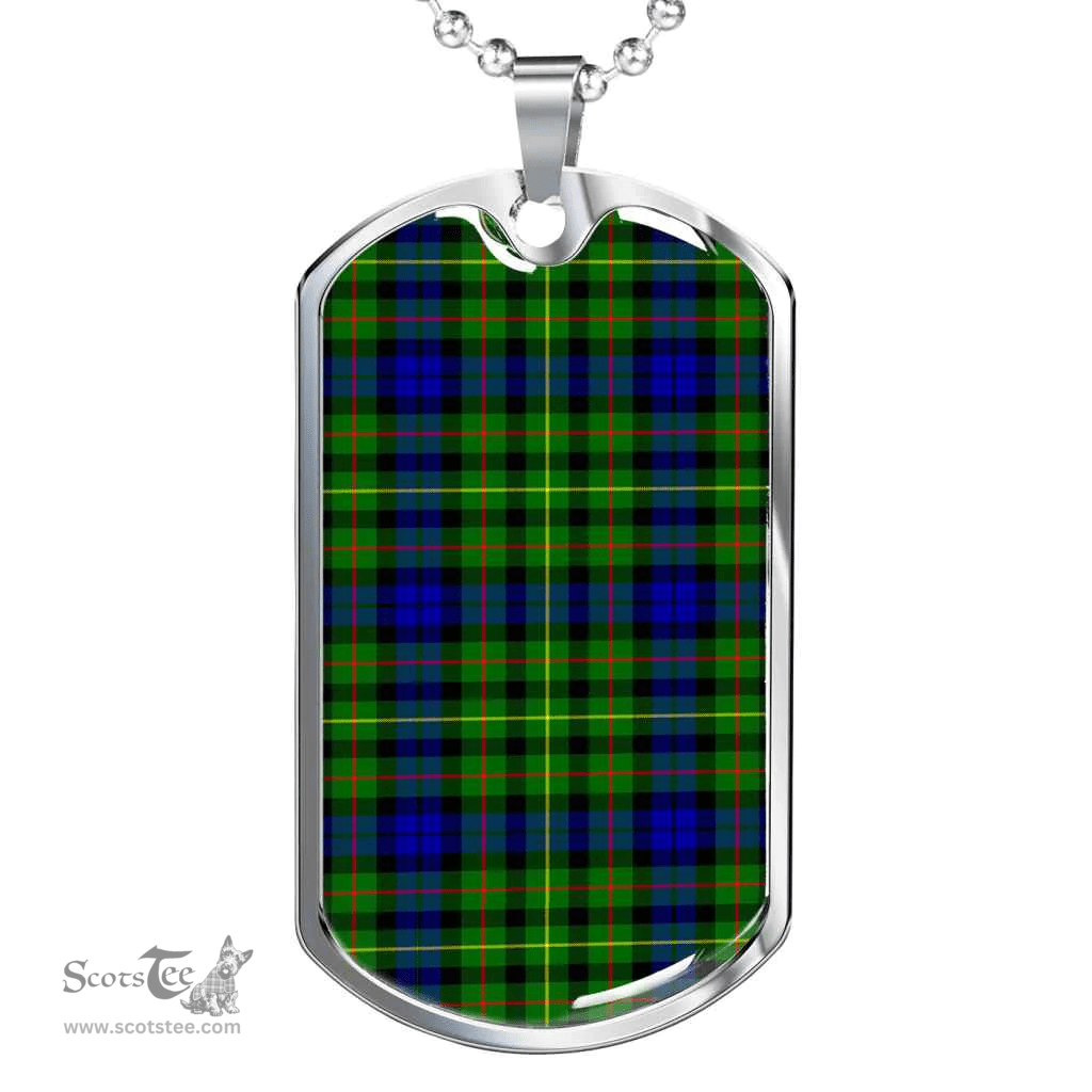Scottish Rollo Modern Clan Tartan Dog Tag Necklace - Classic Scottish Plaid Tartan Plaid