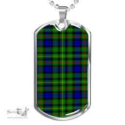 Scottish Rollo Modern Clan Tartan Dog Tag Necklace - Classic Scottish Plaid Tartan Plaid