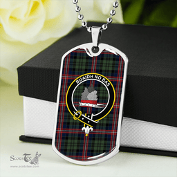 ScottishPlaid MacNeil of Colonsay (MacNeil of Barra of Colonsay) (Highland Society of London) Modern Clan Tartan Dog Tag Necklace - Crest Classic Scottish Plaid Tartan Plaid