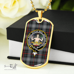 ScottishPlaid Urquhart #2 Modern Clan Tartan Dog Tag Necklace - Crest Classic Scottish Plaid Tartan Plaid