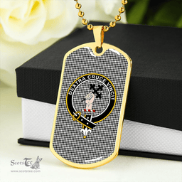 ScottishPlaid Shepherd Clan Tartan Dog Tag Necklace - Crest Classic Scottish Plaid Tartan Plaid