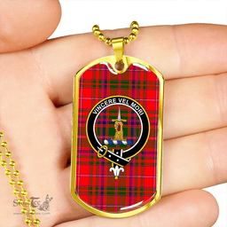 ScottishPlaid MacDowall Clan Tartan Dog Tag Necklace - Crest Classic Scottish Plaid Tartan Plaid